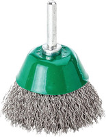 Brosse boisseau à outil, acier inoxydable, ondulé