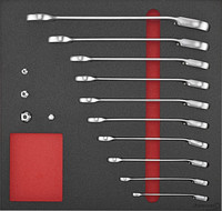 Module d'outillage Clés plates à cliquet articulées, 14 pièces, module 2/3