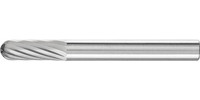 Fraise sur tige en carbure, denture 3, forme cylindrique à bout arrondi WRC