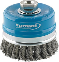 Brosse boisseau avec bague d’appui, acier, torsadé