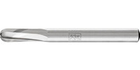Fraise sur tige HSS, denture 1, forme cylindrique à bout arrondi C