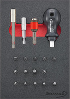 Module d'outillage Jeu d'embouts 1/4", 18 pièces, module 1/9