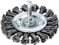 Brosse circulaire à emmanchement, acier, torsadé, 0,5 mm