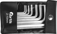 Jeu de clés mâles coudées, 6 pans, courtes, pochette en plastique