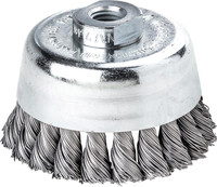 Brosse boisseau, acier, torsadé, 0,3–0,5 mm