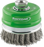 Brosse boisseau avec bague d’appui, acier inoxydable, torsadé